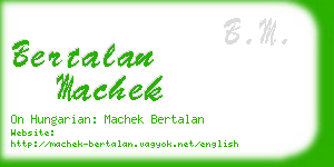 bertalan machek business card